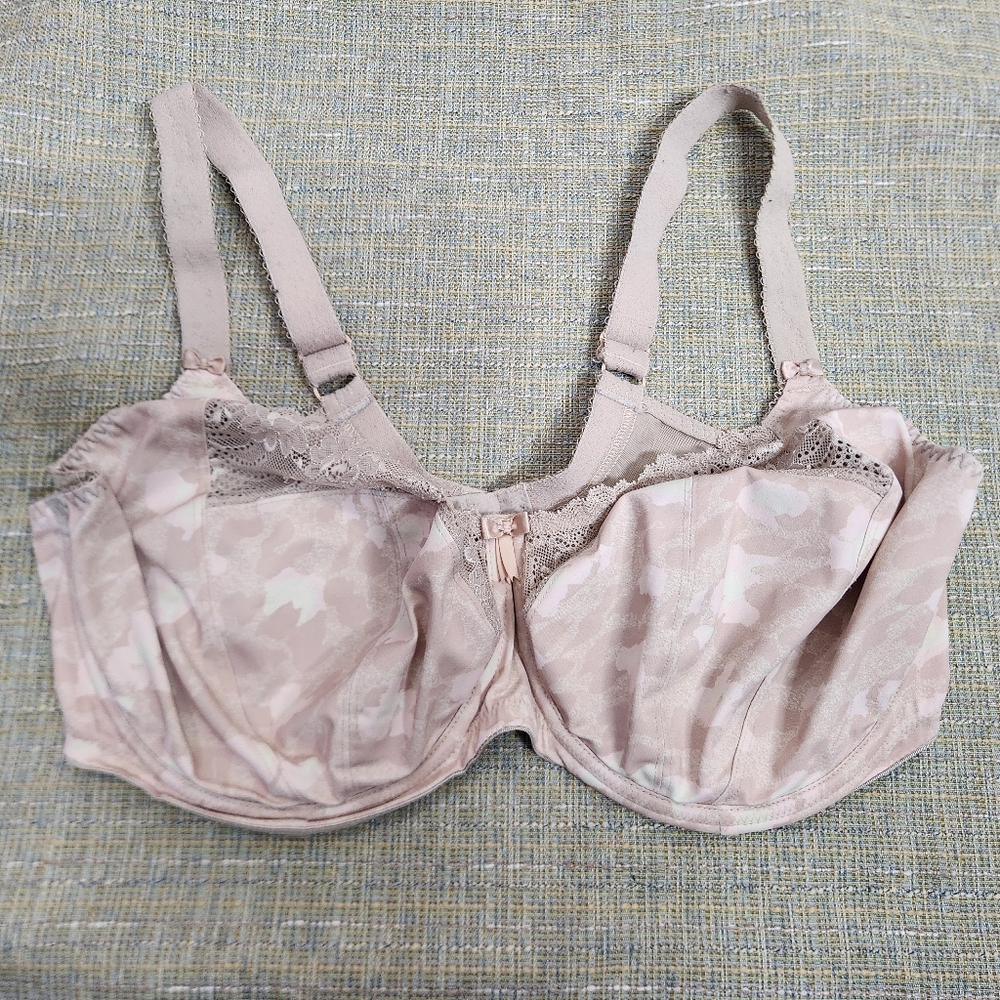 Elomi Womens 36J Camouflage pink Semi Lace Wired Bra